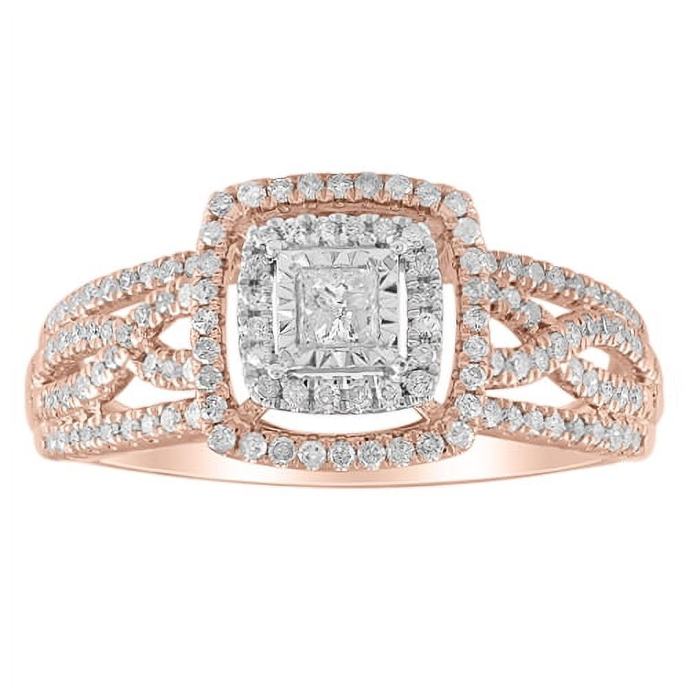 Forever Bride 10K RG 1/2 Cttw Cushion Bridal Ring