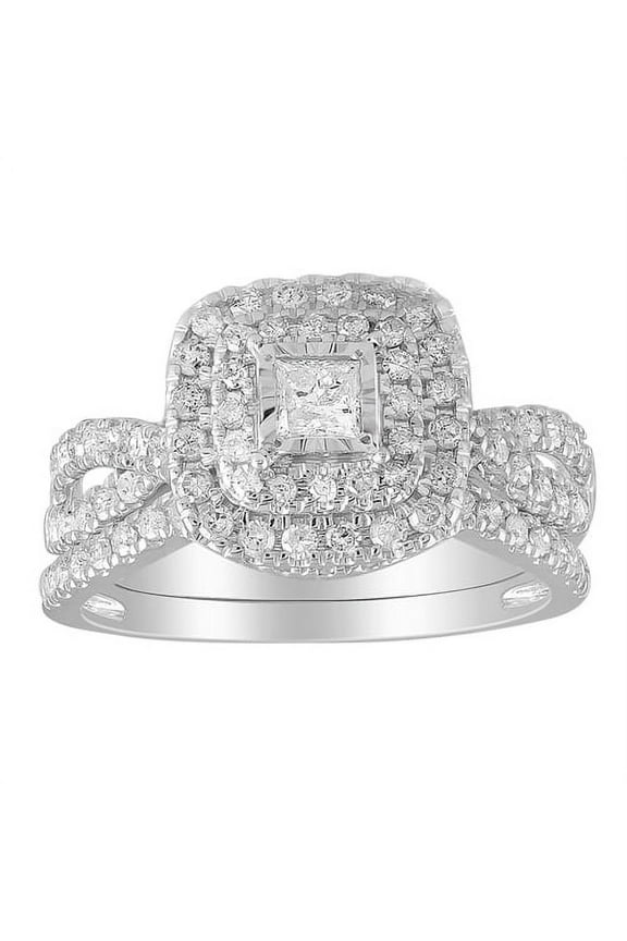 10K WG 1 Cttw Cush Twist Bridal Set