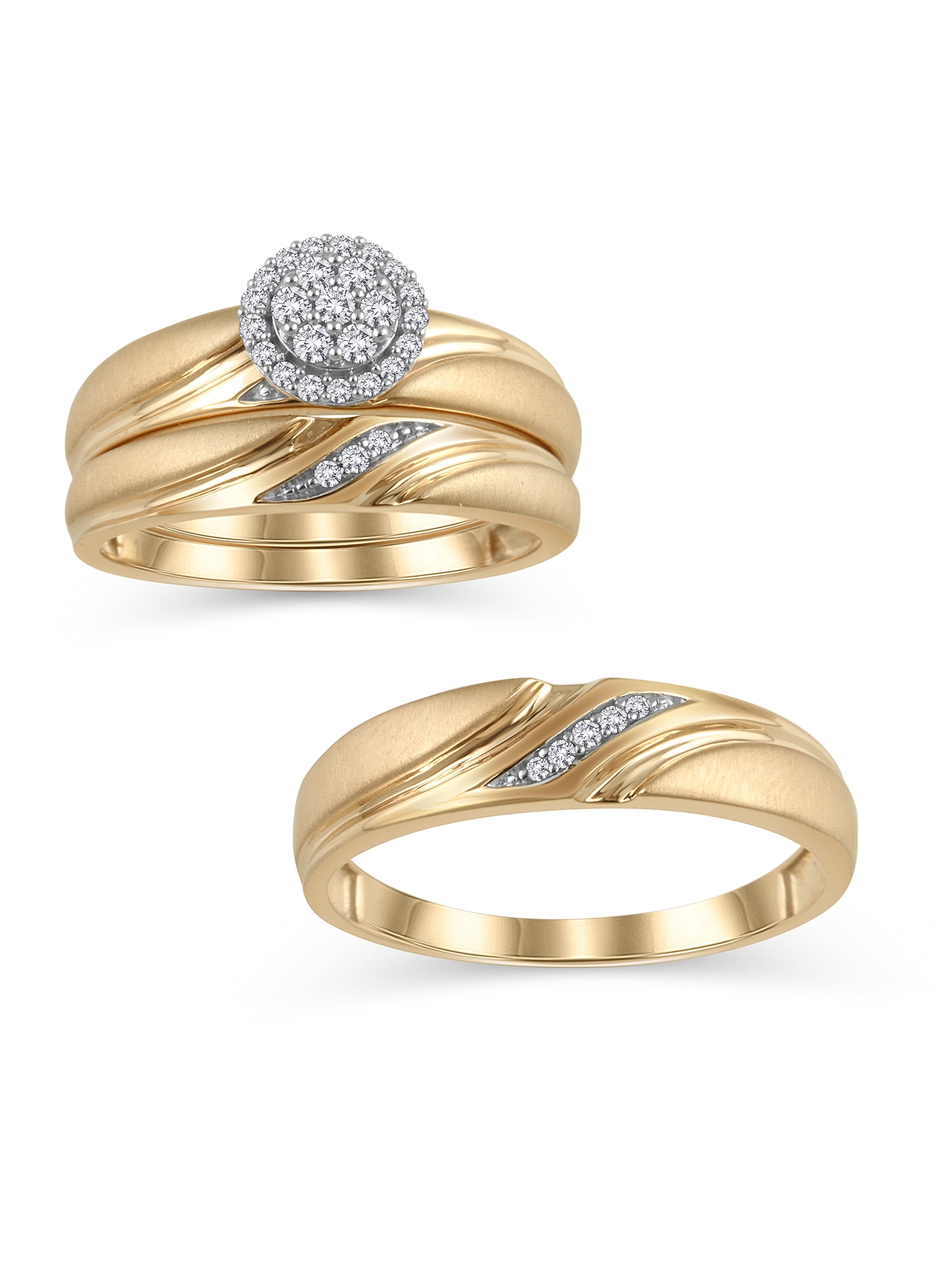 Forever Bride 10K YG FB 1/5 CTTW RND DIA TRIO SET