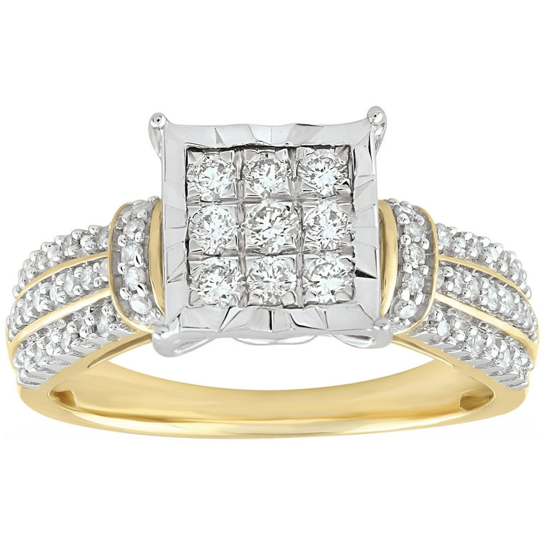 Forever Bride 10K Yellow Gold 1/2 Carat Diamond Cushion Bridal