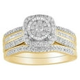 thumbnail image 1 of Forever Bride 10K Yellow Gold 1/3 CTTW Diamond Cushion Bridal Ring Set, Women, Adults, 1 of 5
