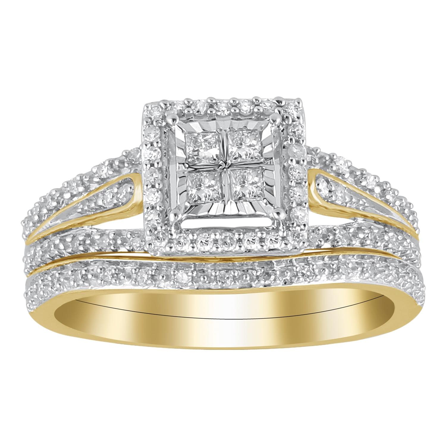 Forever Bride 10K Yellow Gold 1/3 cttw Diamond Bridal Ring (J-Color; I3-Clarity)