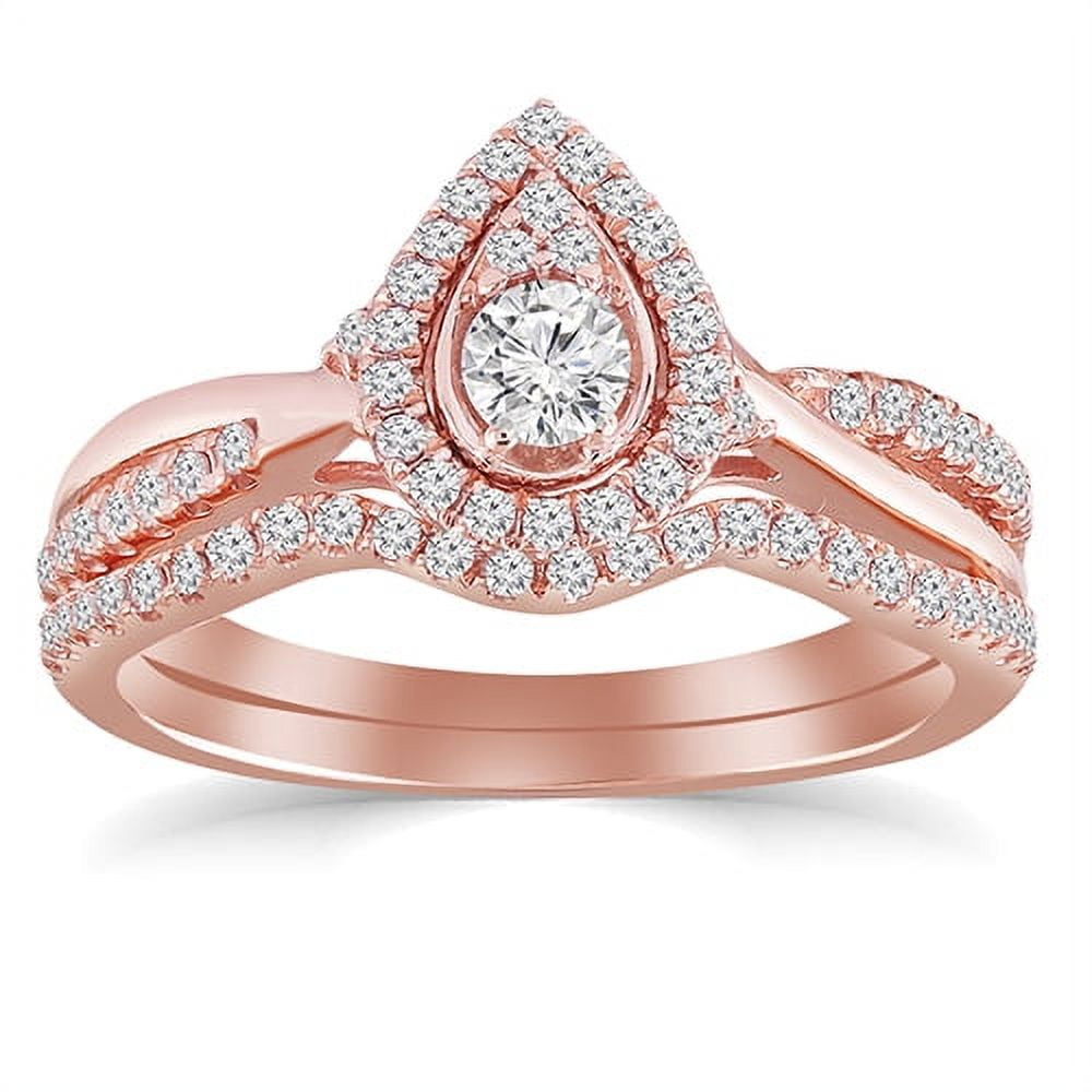 Forever Bride 10k Rg 1/2 Cttw Bridal Set
