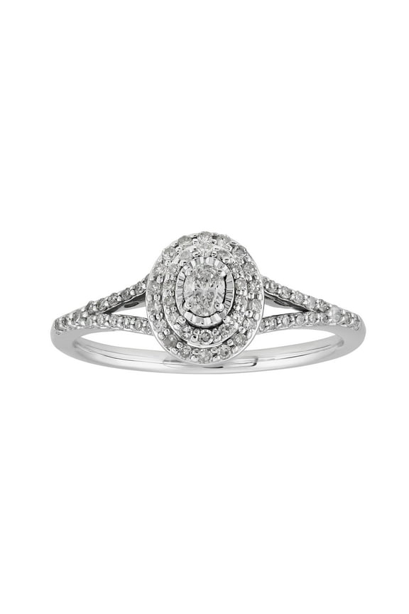.33 CT Diamond Oval Engagement Ring in 10K White Gold, Size 7