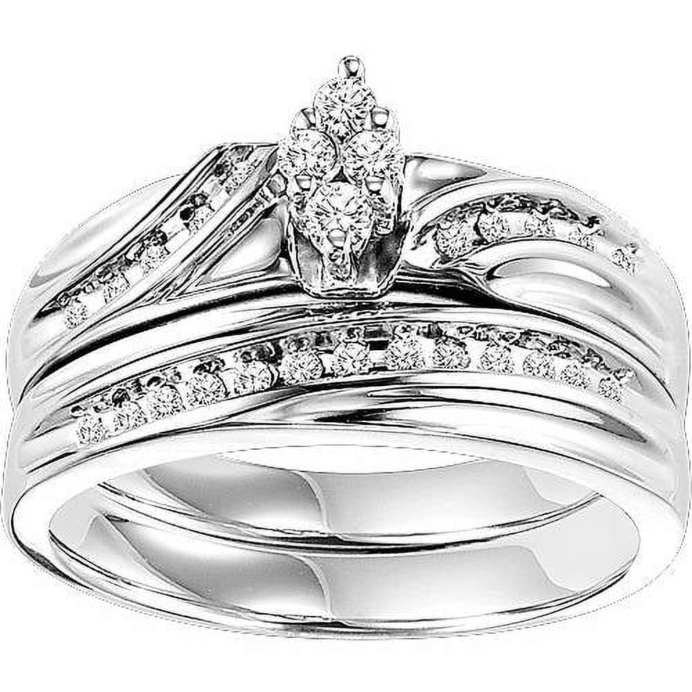 1/4 Carat Diamond Bridal Set in Sterling Silver
