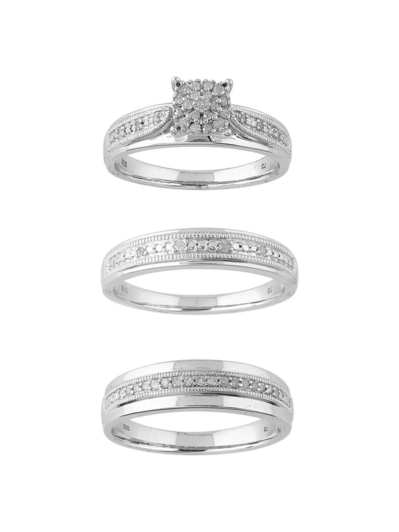 "Forever Bride 0.25ct (J-K I2-I3) Round Diamond Engagement Wedding Ring in Silver."