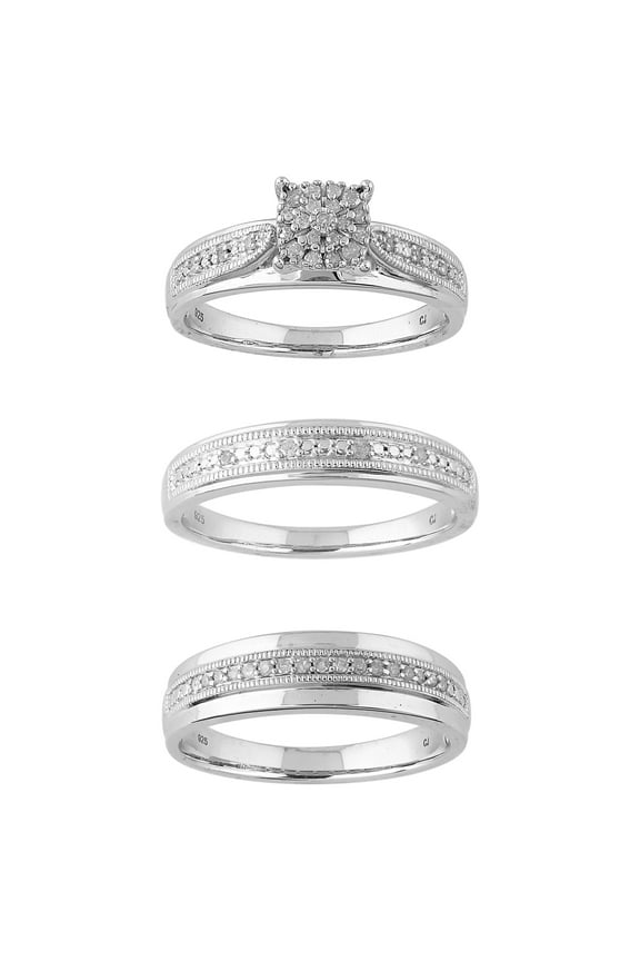 "Forever Bride 0.25ct (J-K I2-I3) Round Diamond Engagement Wedding Ring in Silver."