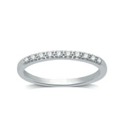 Forever Bride Women's 10K Yellow Gold Pave Stackable Wedding Band, 1/10 CTTW Diamond (I2, H-I)