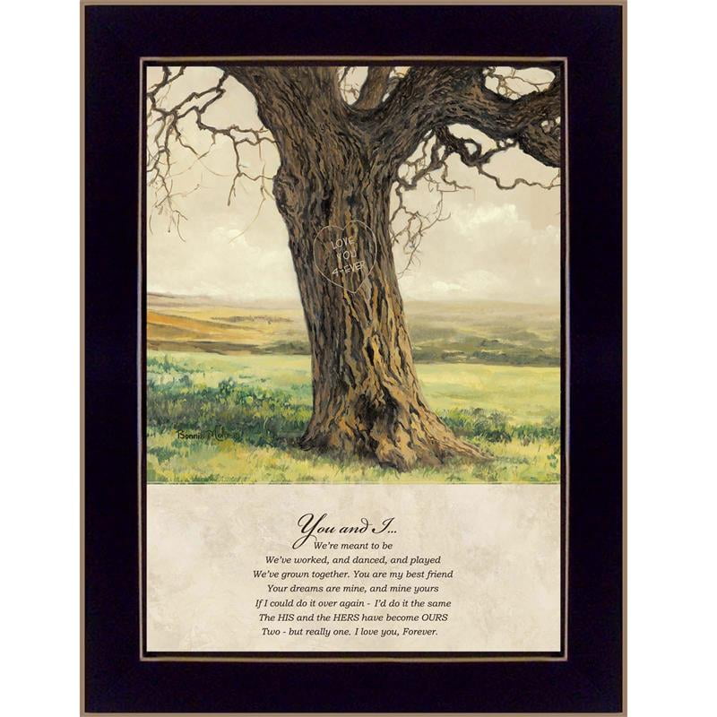 Bonnie Mohr Inspirational Tree Acrylic Print on Canvas with Black Frame