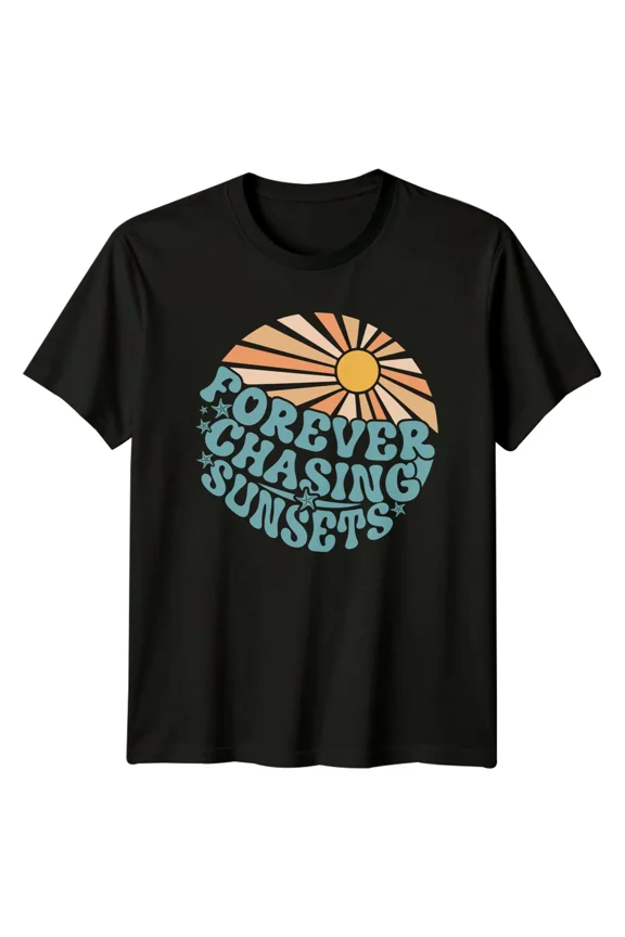 Forever Chasing Sunsets Boho Summer Graphic T-Shirt