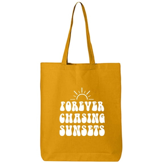 Forever Chasing Sunsets Cotton Canvas Tote Bag
