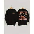 thumbnail image 1 of Forever Chasing Sunsets Print Sweatshirt Black Graphic Sweatshirt S-3XL Retro Boho Tops, 1 of 4