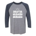 thumbnail image 1 of Forever Chasing Sunsets Unisex 3/4 Sleeve Baseball Raglan Tee, 1 of 2