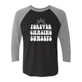 thumbnail image 1 of Forever Chasing Sunsets Unisex 3/4 Sleeve Baseball Raglan Tee, 1 of 3
