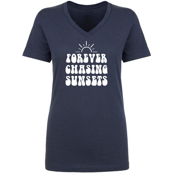 Forever Chasing Sunsets Womens V-Neck T-Shirt