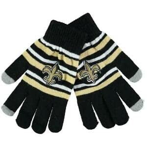 FOCO Forever Collectibles 9279784026 New Orleans Saints Acrylic Knit Stripe Gloves