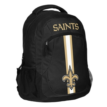 Forever Collectibles Action Stripe Logo Backpack, New Orleans Saints