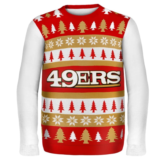Forever Collectibles - NFL Wordmark Ugly Sweater, San Francisco 49Ers-Large