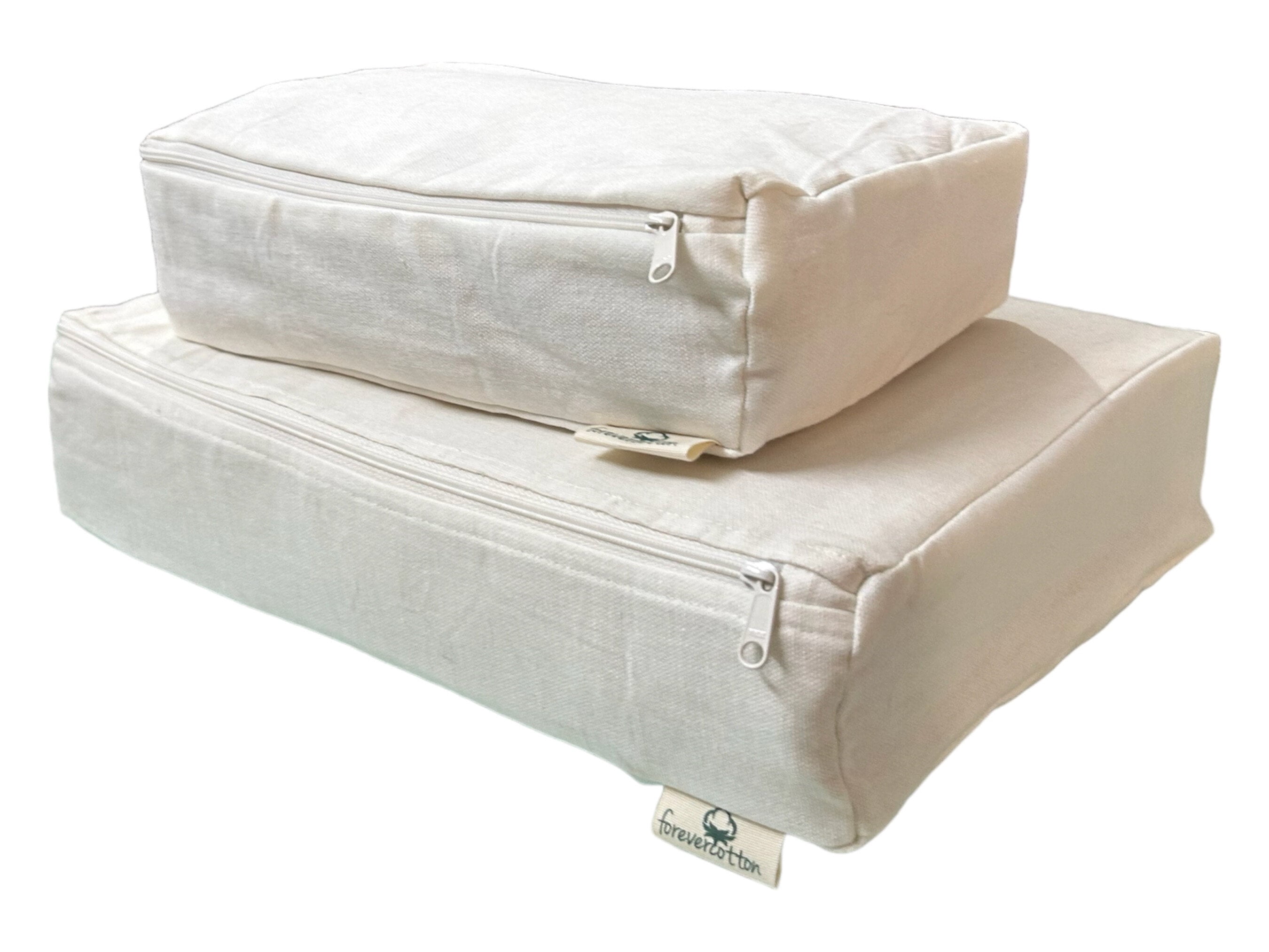 Forever Cotton Canvas Packing Cubes, Travel Cubes, Clothing Storage, Luggage Suitcase Organizer, Shoes Travel Bag, Packing Cubes for Travel, Travel Gift (Set of 3 (Small), Off-White)