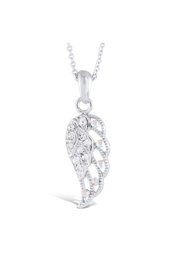 s Pendant Angel Wing Auorora Borealis