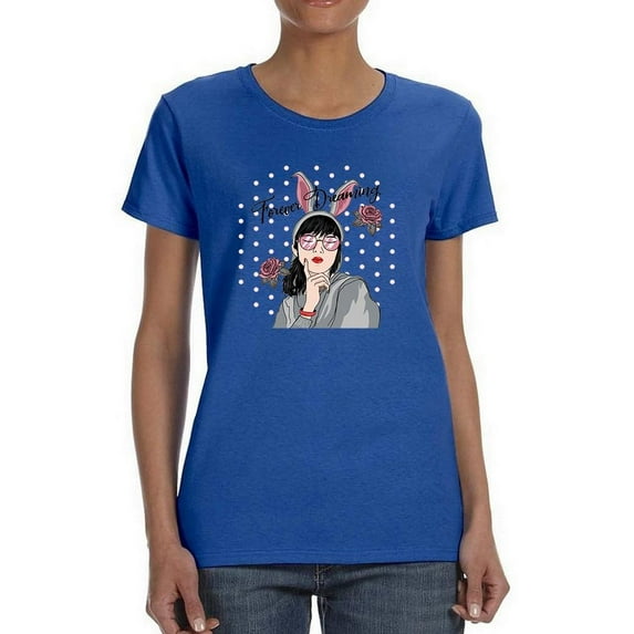 Forever Dreaming Cute Girl Shaped T-Shirt Women -Image by Shutterstock, Female Large