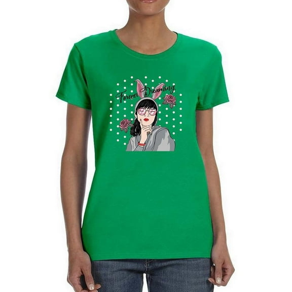 Forever Dreaming Cute Girl Shaped T-Shirt Women -Image by Shutterstock, Female x-Large