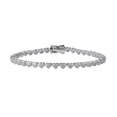 thumbnail image 1 of Forever Facets 1/10 cttw Diamond Heart Tennis Bracelet in Rhodium over Sterling Silver, Adult Female, 1 of 4