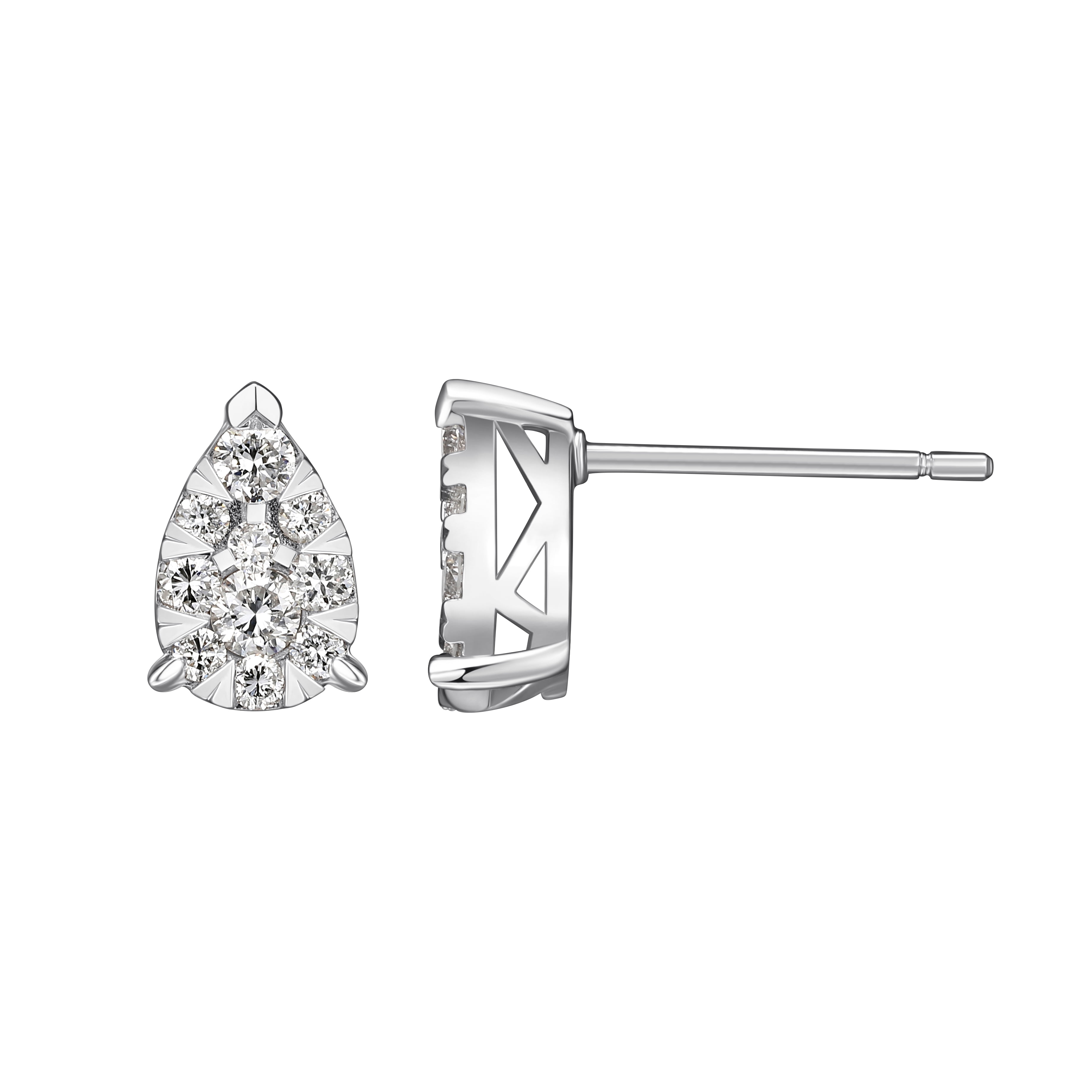 Morgan & Paige 1/2 CT TW Lab Grown Diamond Earrings in Platinum over Sterling Silver, Adult Female