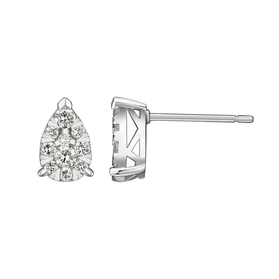 Morgan & Paige 1/2 CT TW Lab Grown Diamond Earrings in Platinum over Sterling Silver, Adult Female