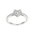 thumbnail image 1 of Forever Facets 1/3 CT TW Lab Grown Diamond Heart Ring in Platinum over Sterling Silver, Adult Female, 1 of 11
