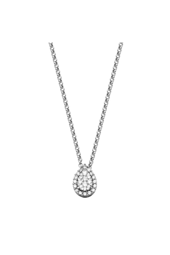 1/3 CT TW Lab Grown Diamond Necklace in Platinum over Sterling Silver, Adult Female
