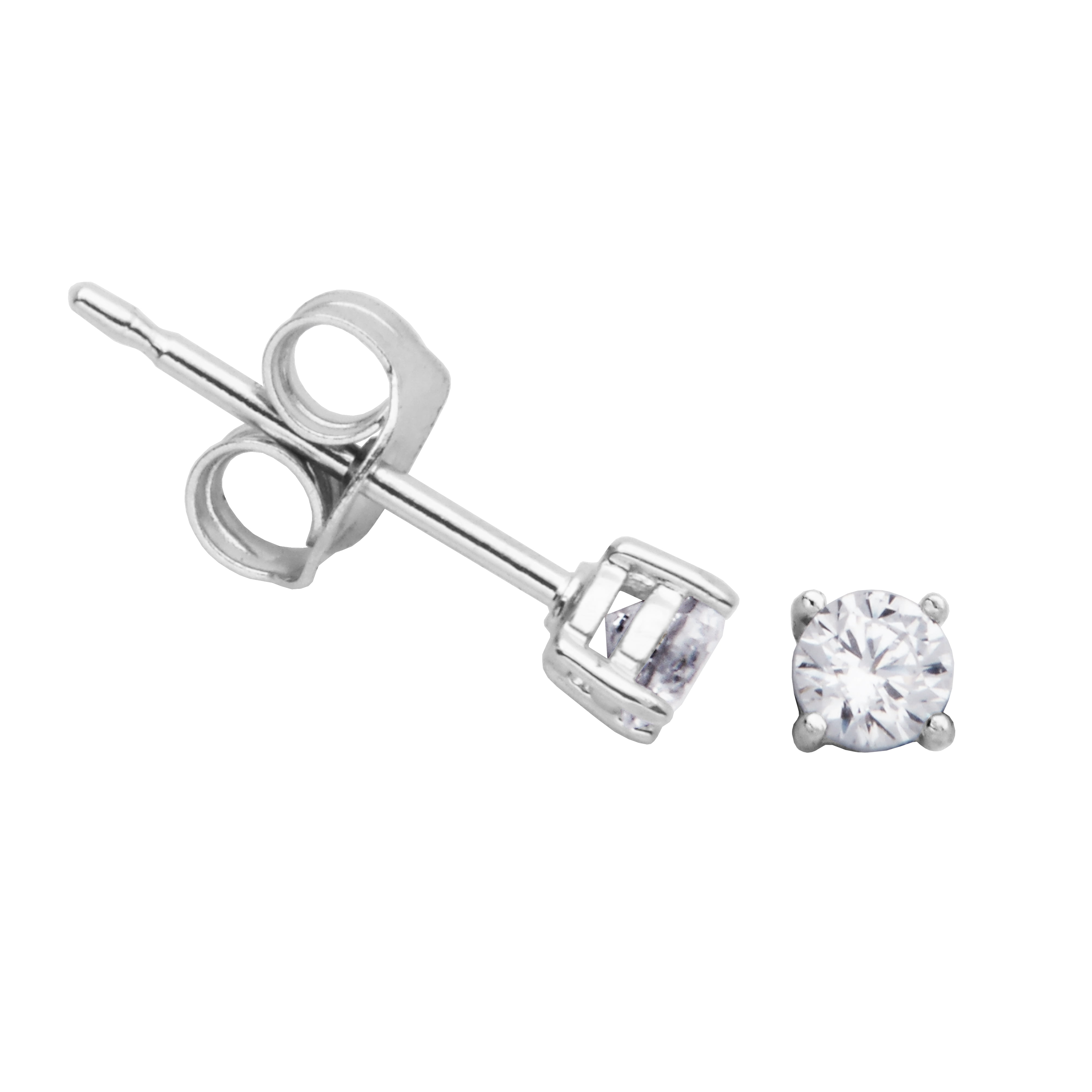 Forever Facets 1/4 CT TW Lab Grown Diamond Earrings in Platinum over