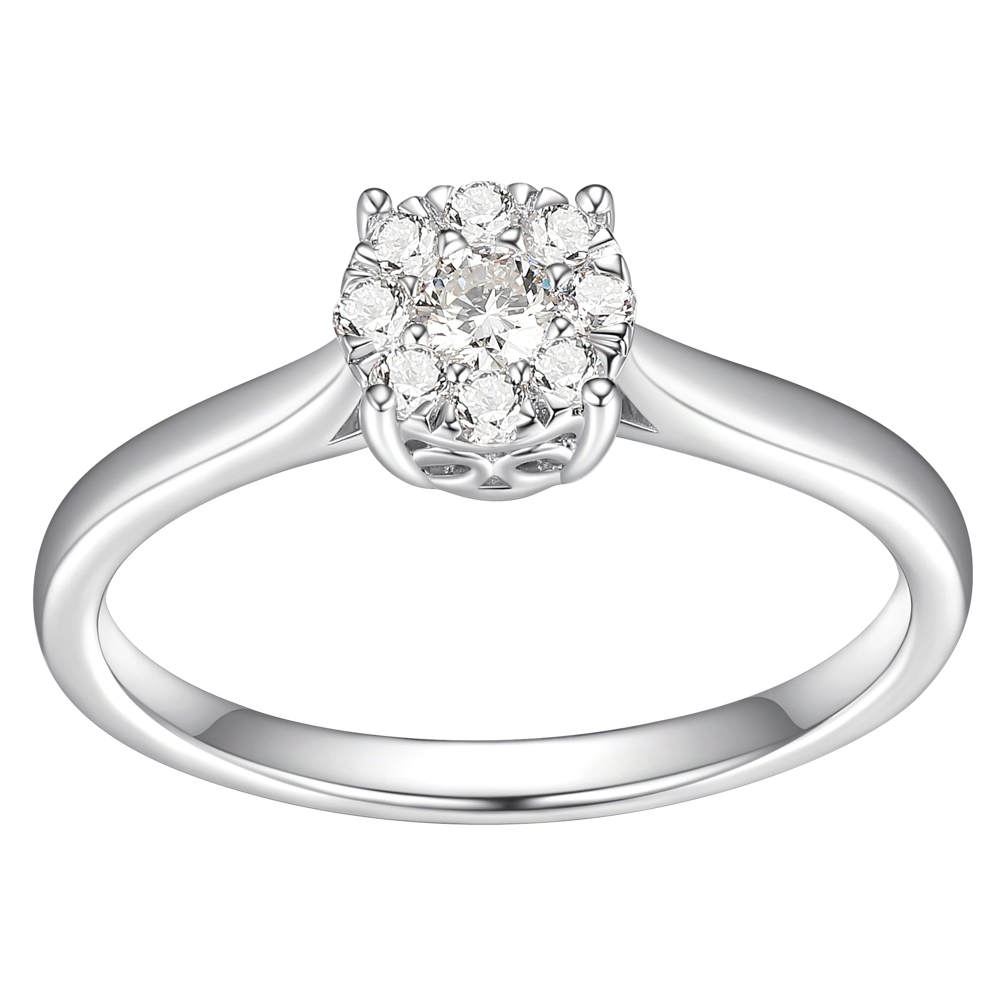 Classic 4 Prong Oval Cut Engagement Ring In Sterling Silver – shine of  diamond