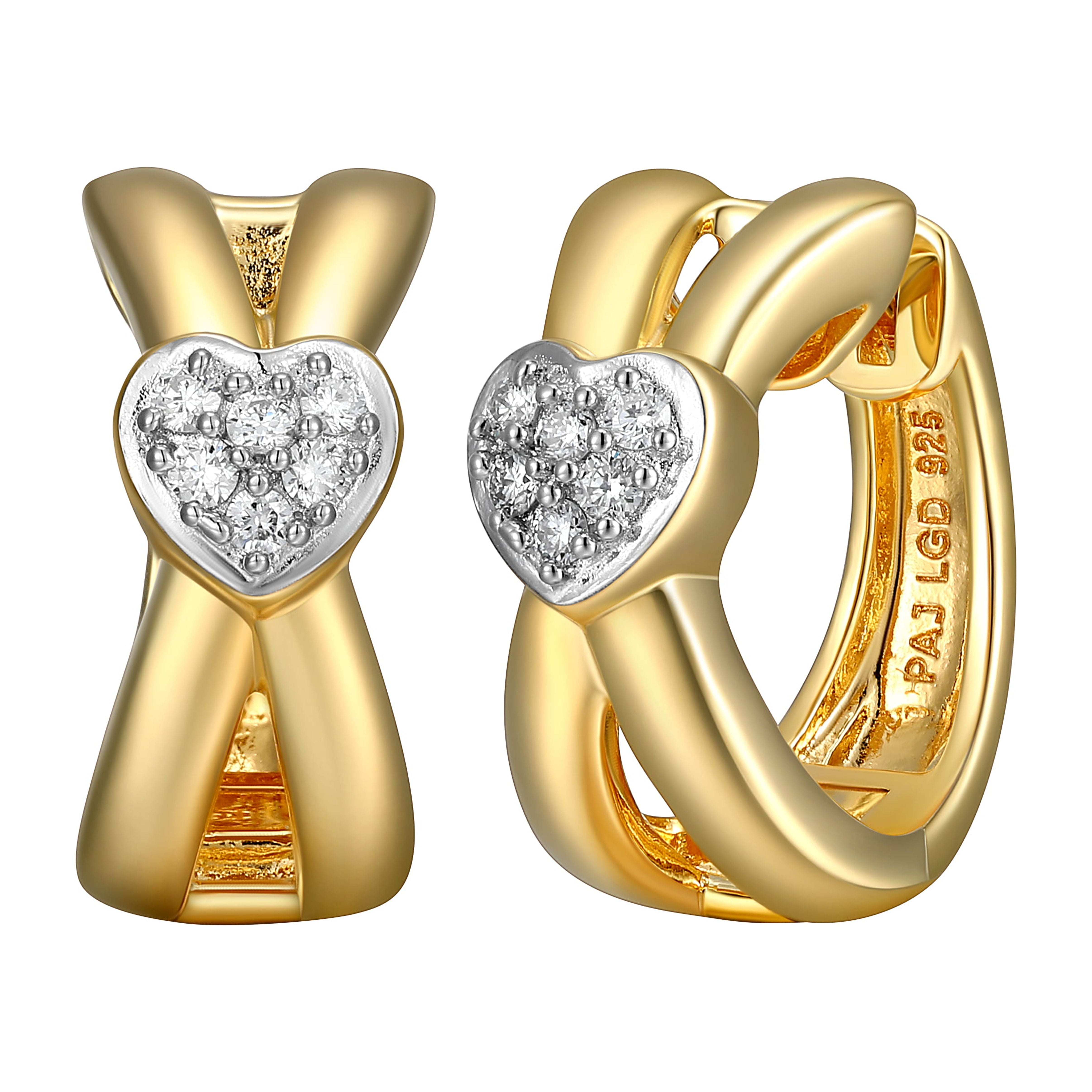 Forever Facets 1/5 CT TW Lab Grown Diamond Earrings in 18k Gold over Sterling Silver, Adult Female