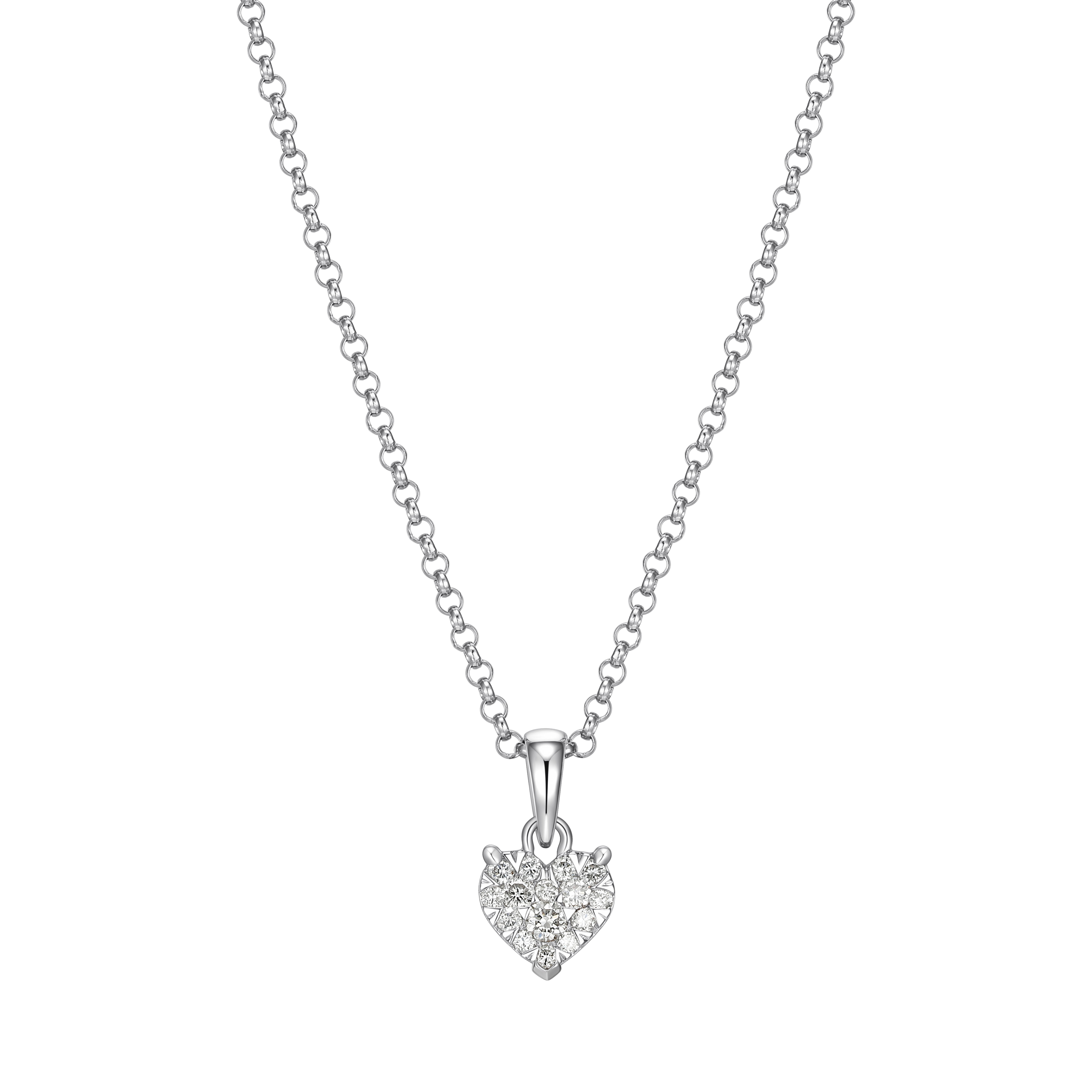 Forever Facets 1/5 CT TW Lab Grown Diamond Necklace in Platinum over Sterling Silver, Adult Female