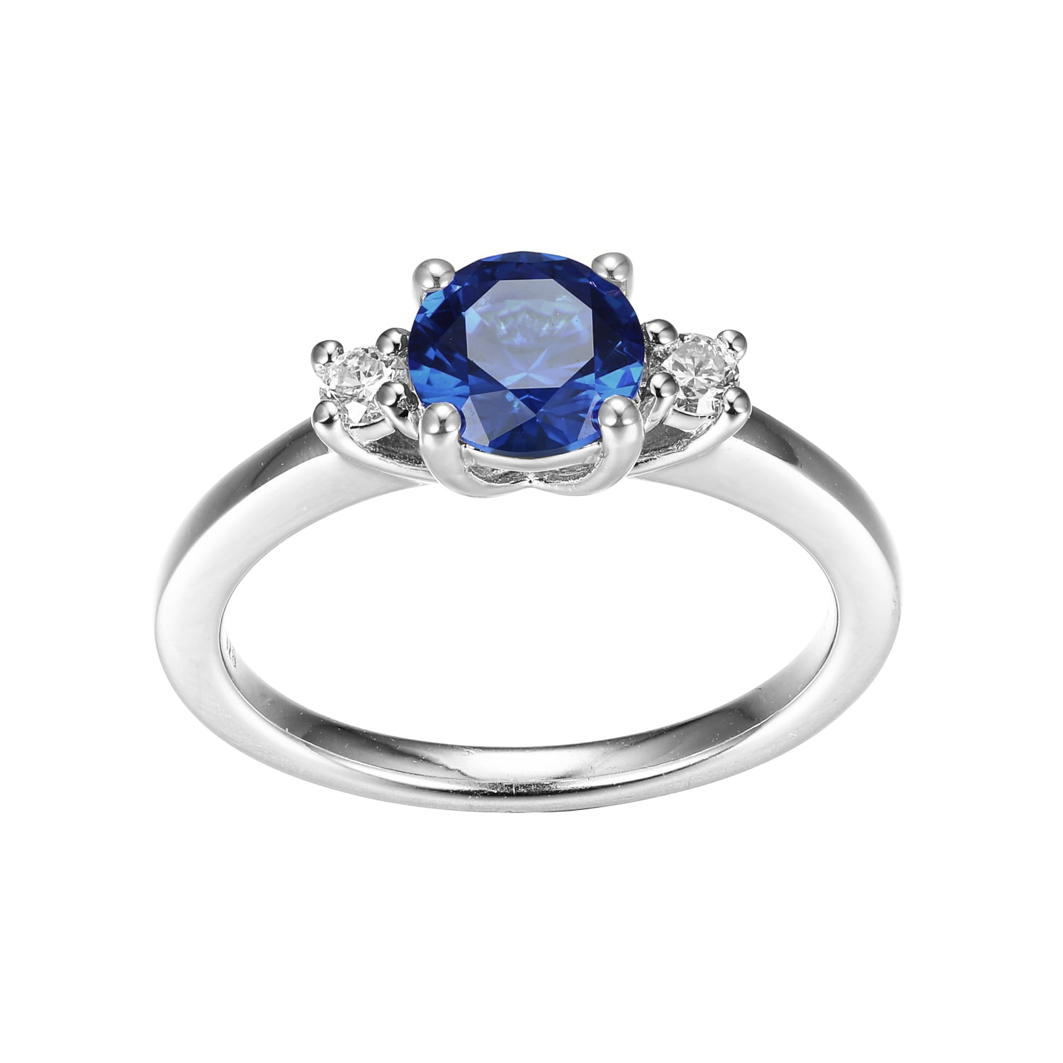 Forever Facets 1/7 CT TW Lab Grown Diamond and Created Sapphire ...