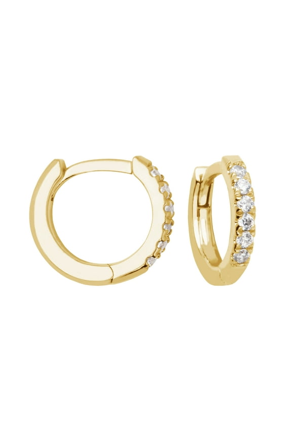 1/8 CT TW Lab Grown Diamond Hoops in 18k Gold over Sterling Silver, Adult Female