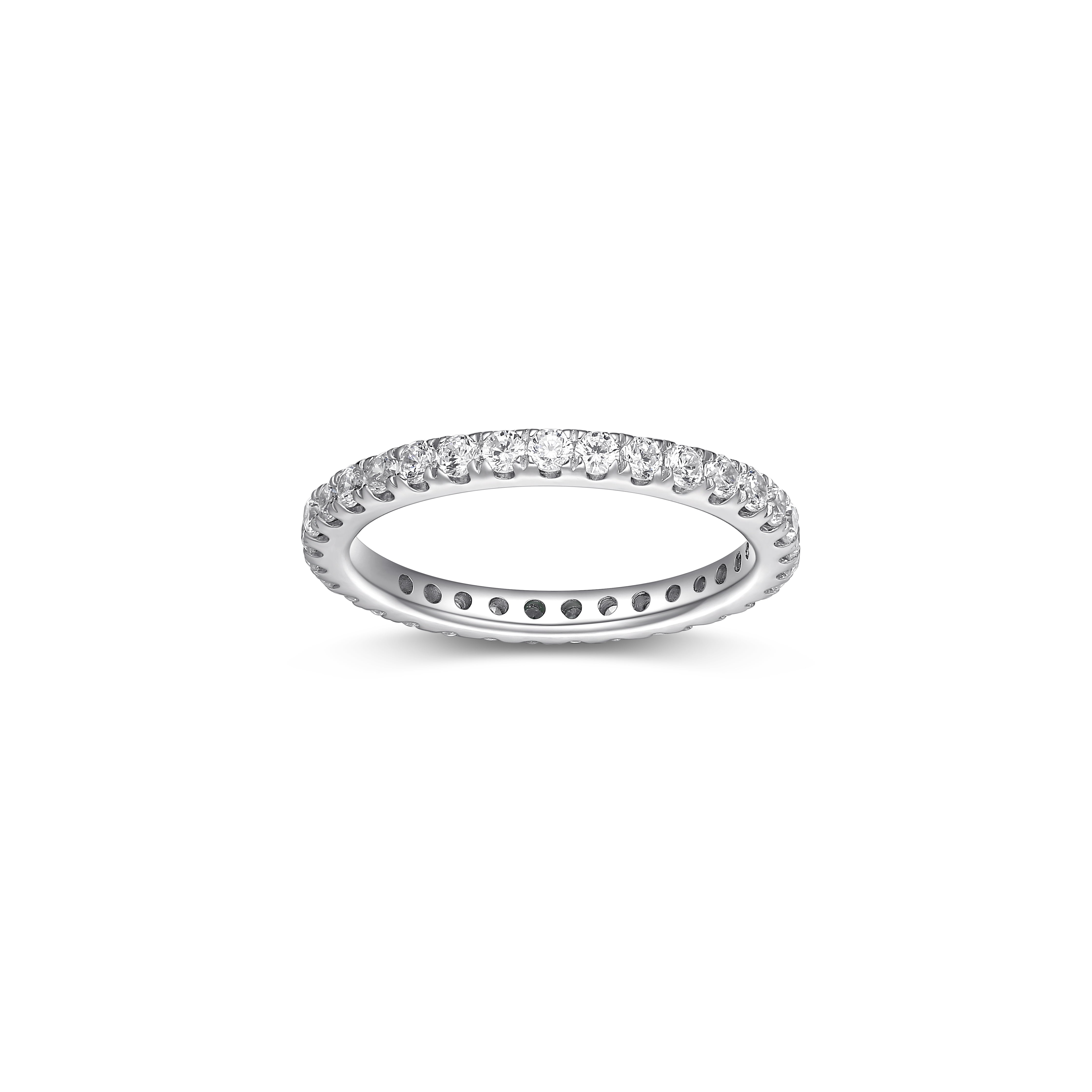 Morgan & Paige 1 CT TW Lab Grown Diamond Sterling Silver Wedding Band Ring, Adult Female