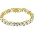 thumbnail image 1 of Forever Facets 18K Gold over Sterling Silver CZ Tennis Bracelet, 7.25", 1 of 6