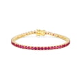 thumbnail image 1 of Forever Facets 18K Gold over Sterling Silver Created Ruby Tennis Bracelet, Adult Female, 1 of 4