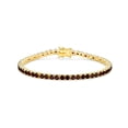 thumbnail image 1 of Forever Facets 18K Gold over Sterling Silver Genuine Garnet Tennis Bracelet, Adult Female, 1 of 4