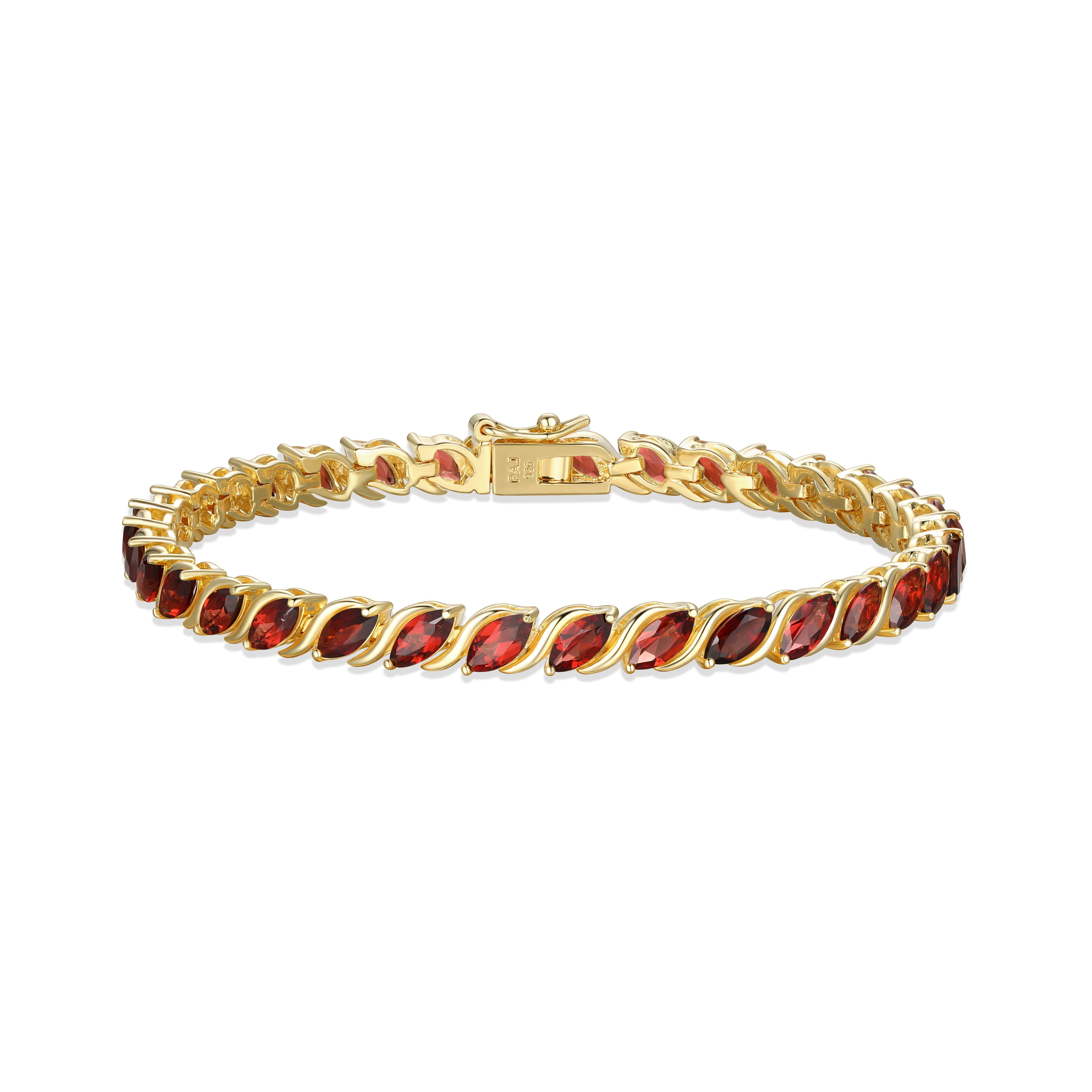 Garnet tennis bracelet gold deals