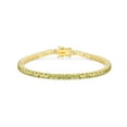 thumbnail image 1 of Forever Facets 18K Gold over Sterling Silver Genuine Peridot Tennis Bracelet, Adult Female, 1 of 4