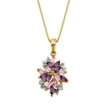 thumbnail image 1 of Forever Facets 18K Yellow Gold Over Sterling Silver Cluster Necklace, Adult Female, 1 of 1