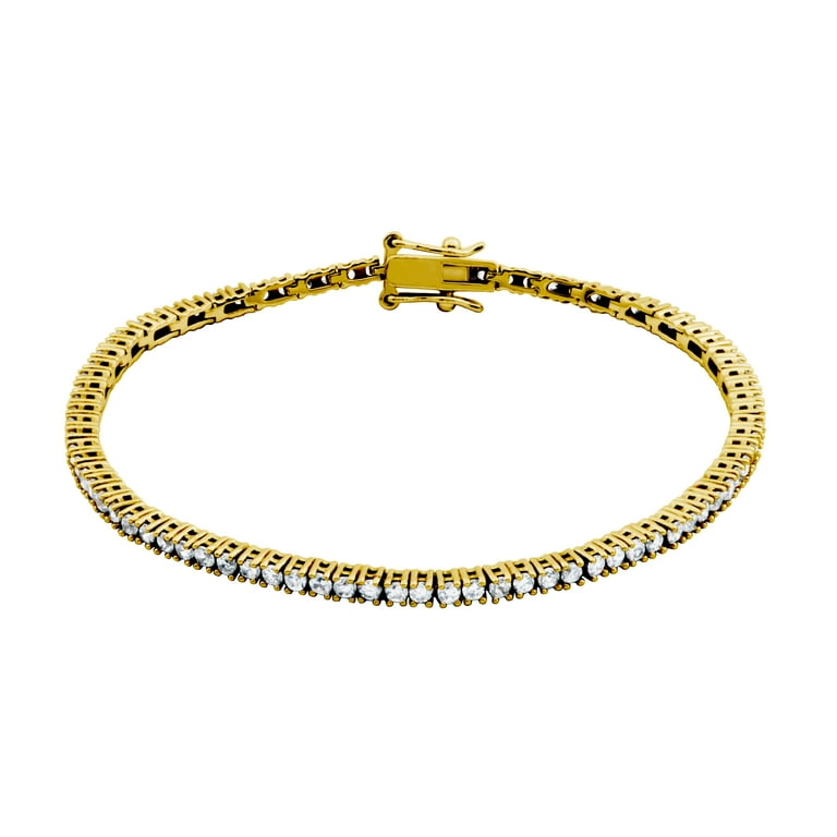 Forever Facets 2mm Cubic Zirconia Tennis Bracelet in 18k