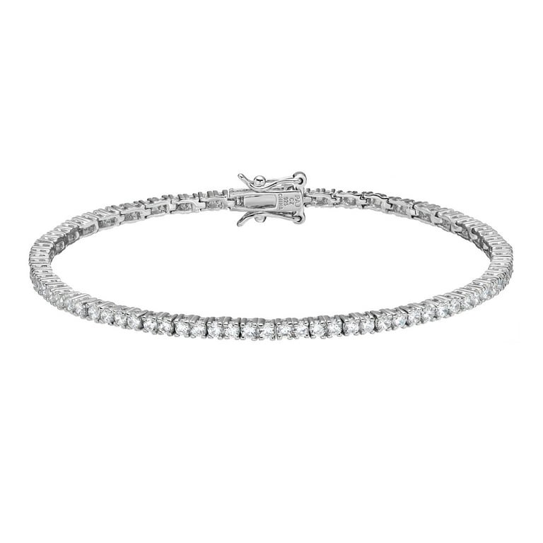 Forever Facets 2mm Cubic Zirconia Tennis Bracelet in