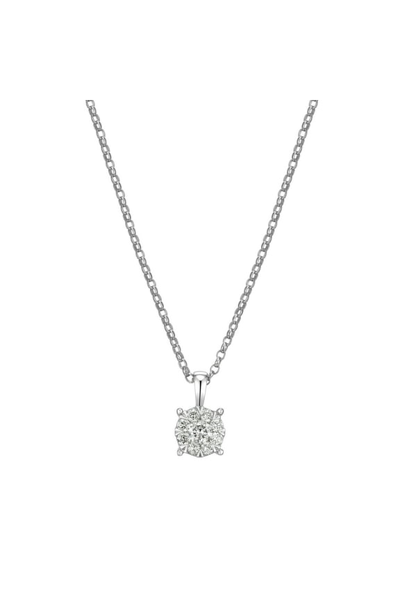 3/8 CT TW Lab Grown Diamond Necklace in Platinum over Sterling Silver, Adult Female