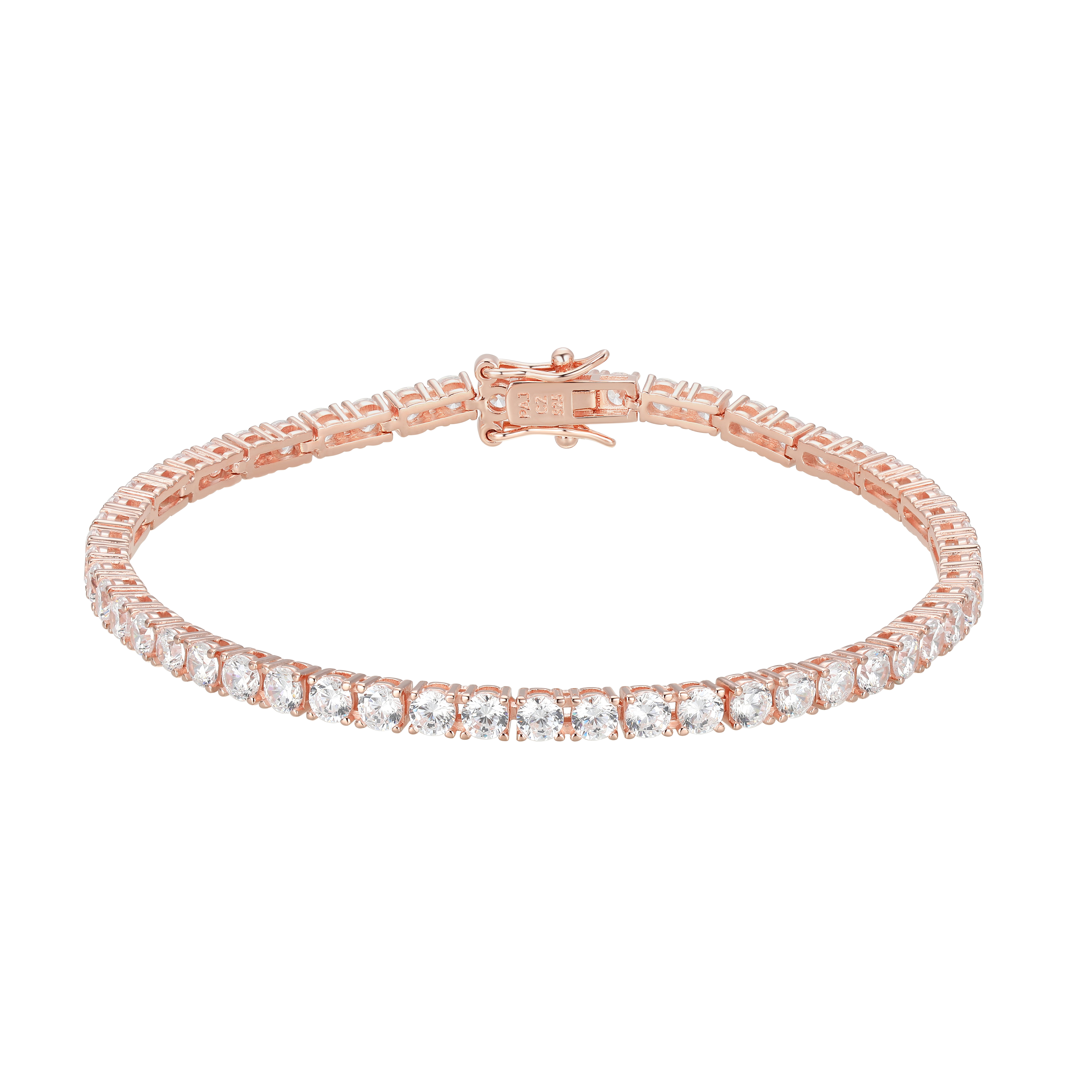 Forever Facets 3mm Cubic Zirconia Tennis Bracelet in Platinum over
