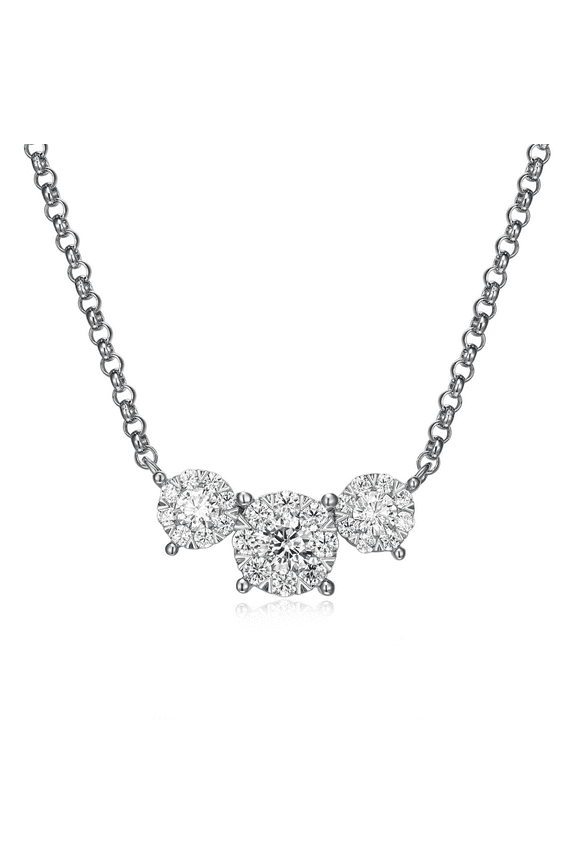 5/8 CT TW Lab Grown Diamond Necklace in Platinum over Sterling Silver, Adult Female