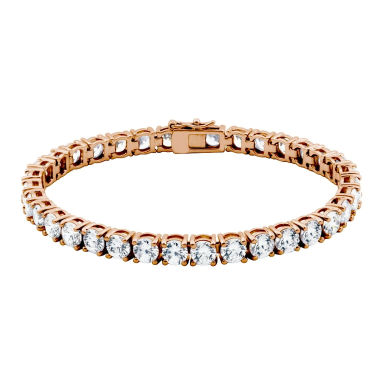 14k ブレスレット Forever Facets 5mm Cubic Zirconia Tennis Bracelet in 14k Rose Gold
